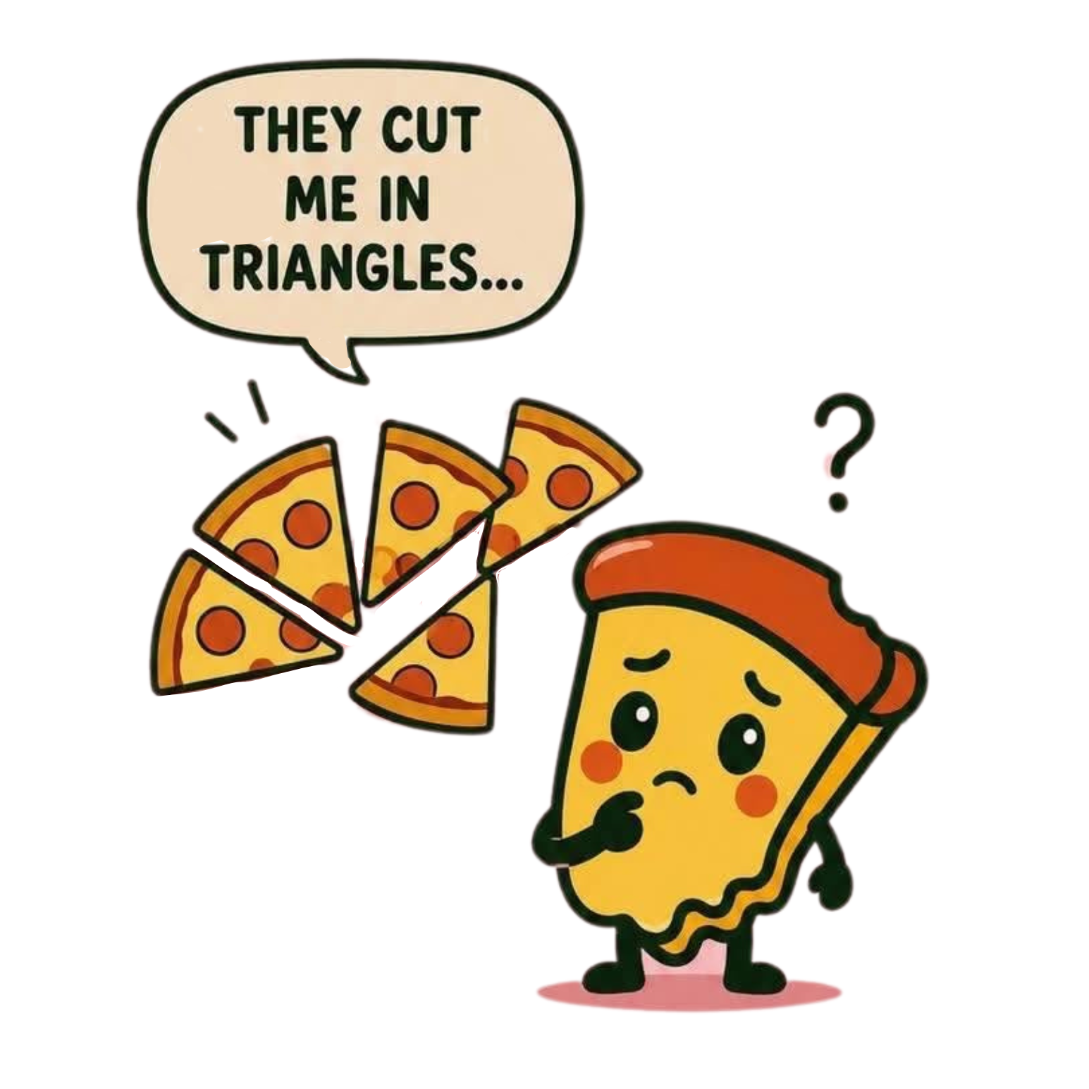 They cut me in triangles...